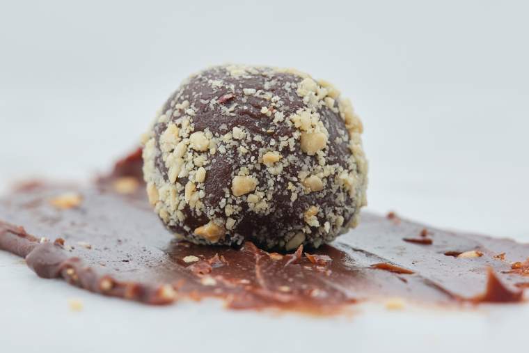 Chocolate and peanut butter brigadeiros (Brazilian truffles)