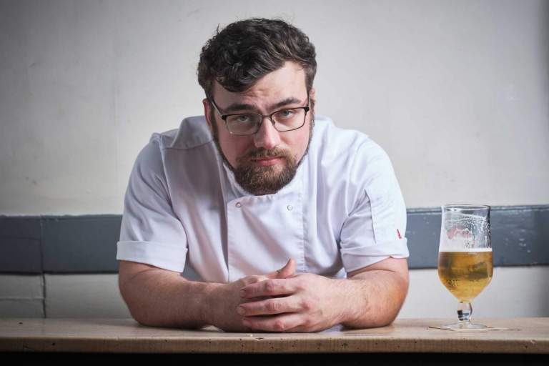 Thomas Elson-Knight. Head Chef at The Royal Oak in Meavy, Devon